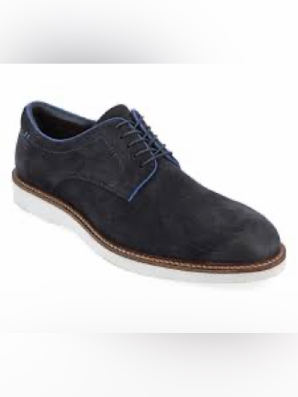 Thomas & Vine Men’s 10.5 Seneca Plain Toe Navy Suede Oxford Shoes. Comfort Foam